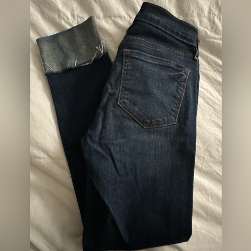 Loft Modern Straight Built In Cuff Jeans - Picture 2 of 6